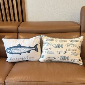 Fish Print Accent Throw Pillows